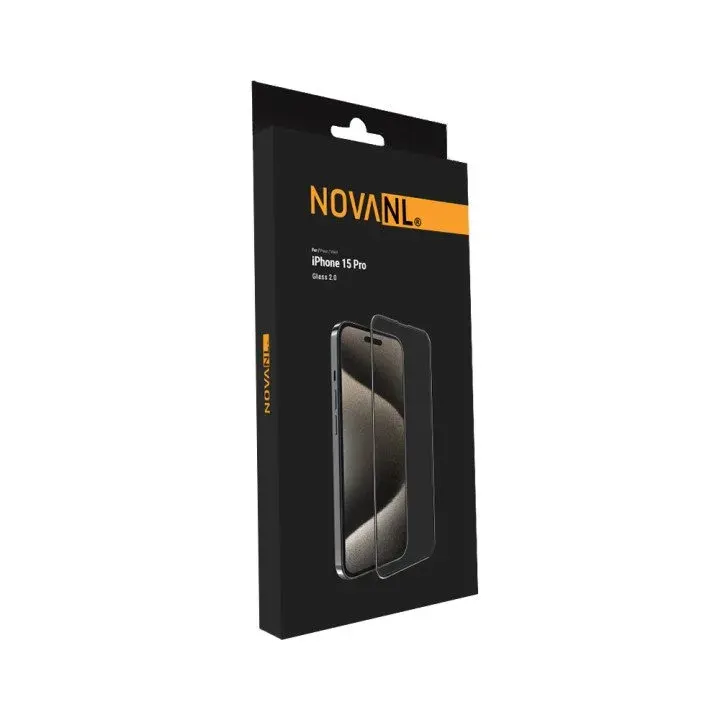NOVANL edzett kijelzővédő üvegfólia (széltől-szélig) iPhone 15 Pro Készülékhez – termékfotó